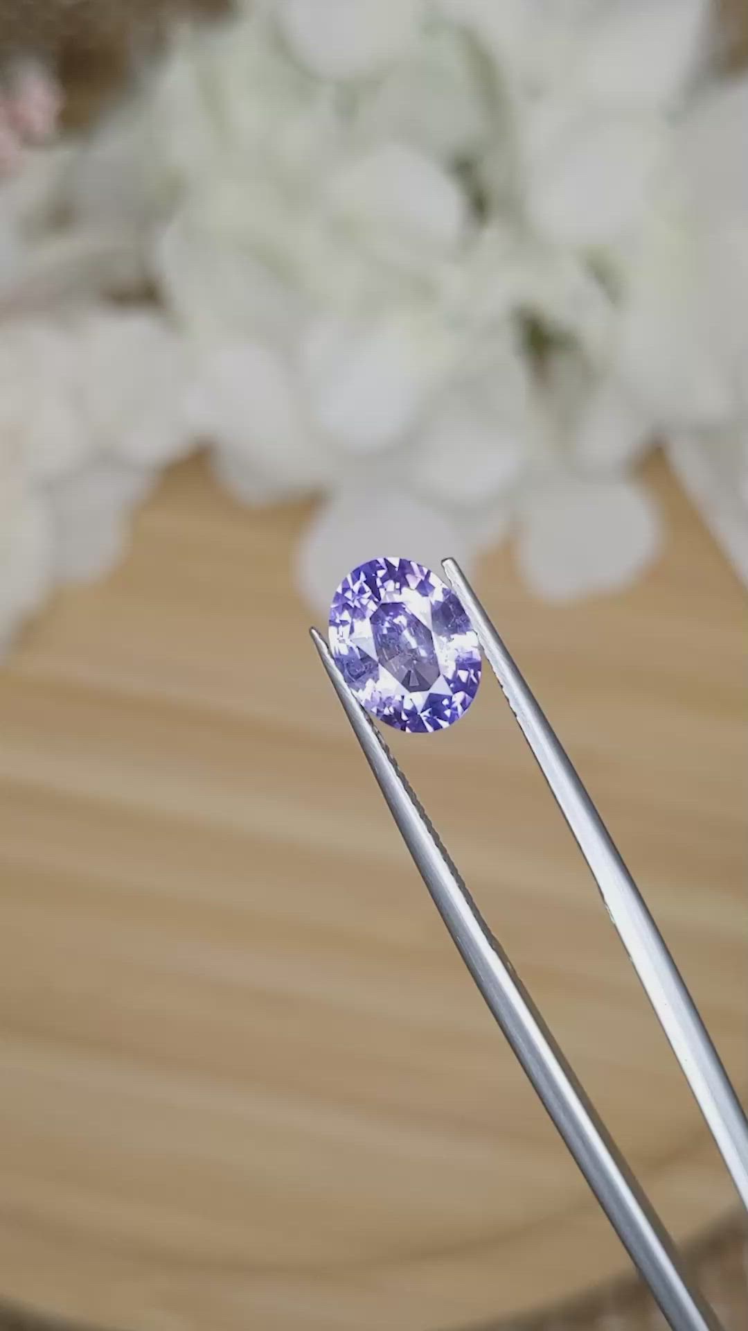 2.64 Ct. Violet Sapphire from Ceylon (Sri Lanka) Size Video