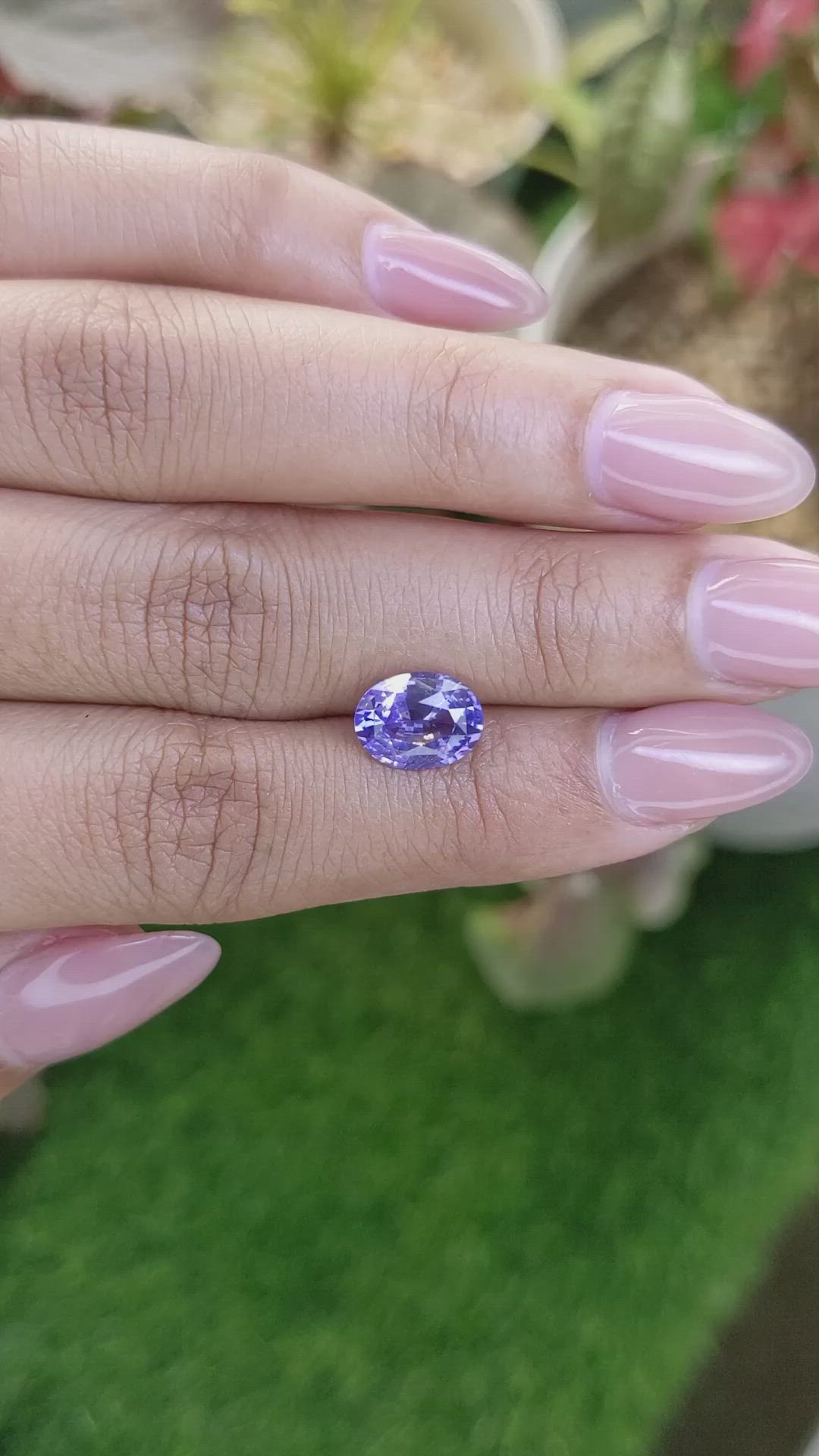2.64 Ct. Violet Sapphire from Ceylon (Sri Lanka) Size Video