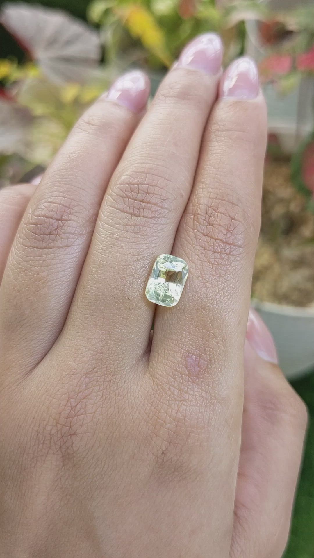 3.51 Ct. Greenish Yellow Sapphire from Ceylon (Sri Lanka) Size Video