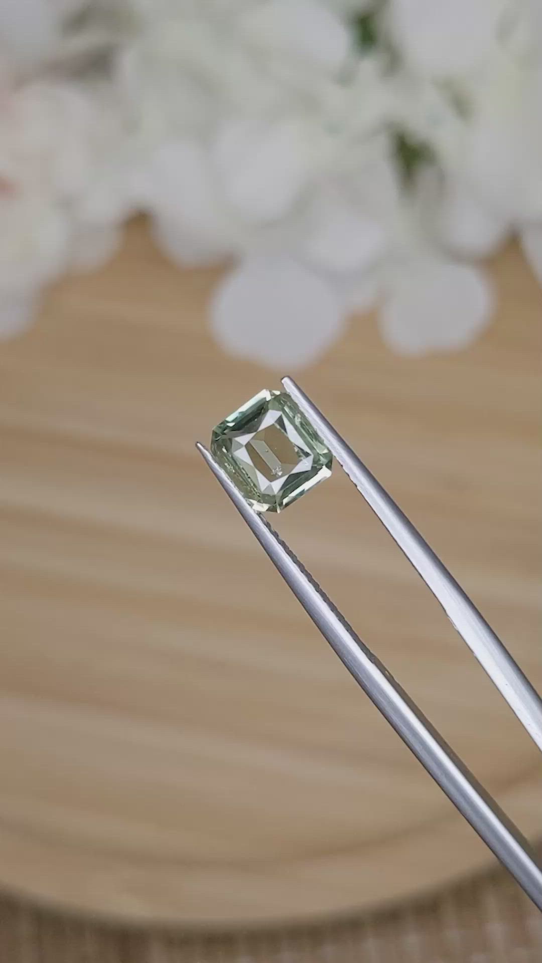 1.66 Ct. Green Sapphire from Ceylon (Sri Lanka) Size Video