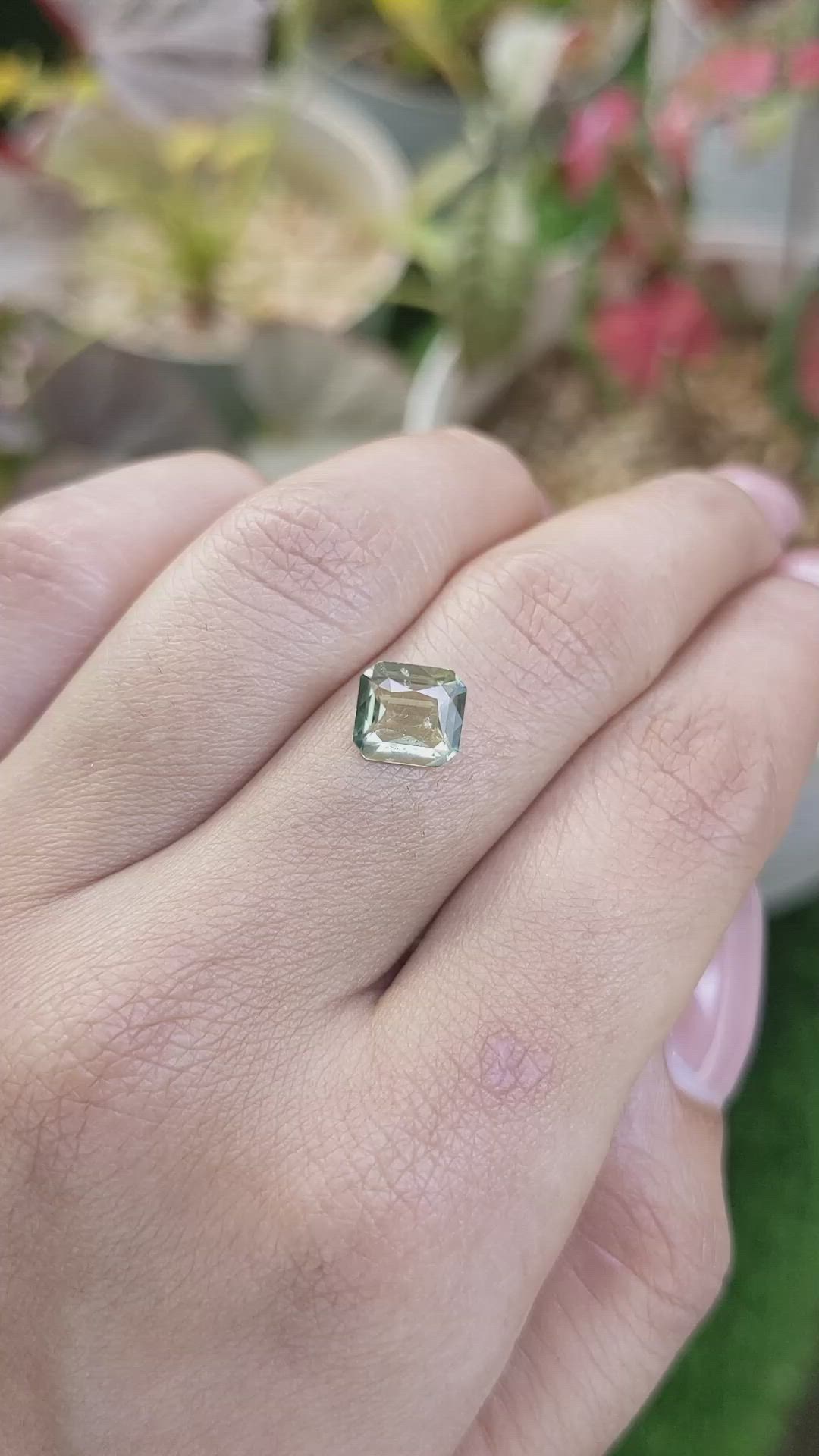 1.66 Ct. Green Sapphire from Ceylon (Sri Lanka) Size Video