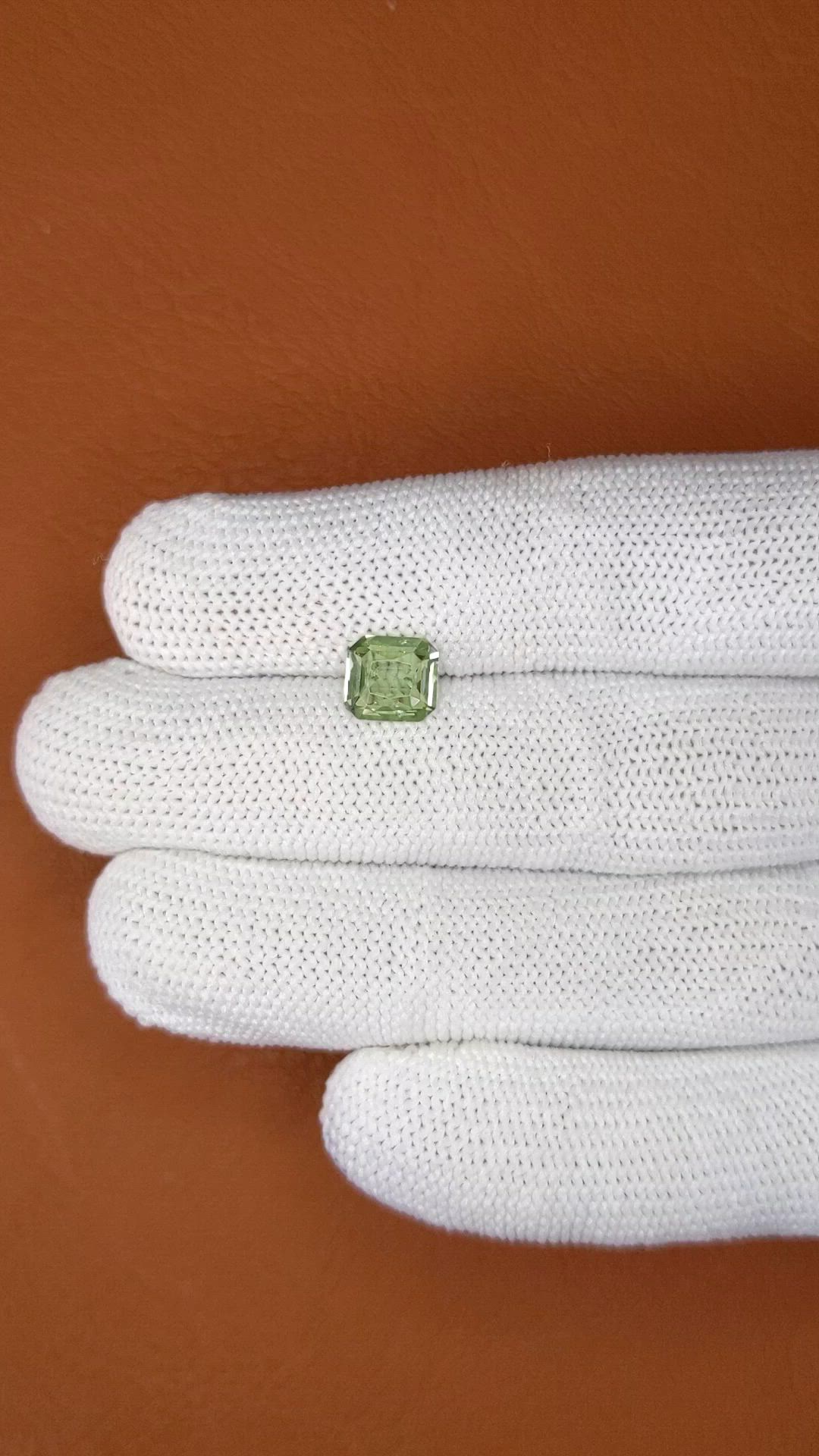 1.66 Ct. Green Sapphire from Ceylon (Sri Lanka) Size Video