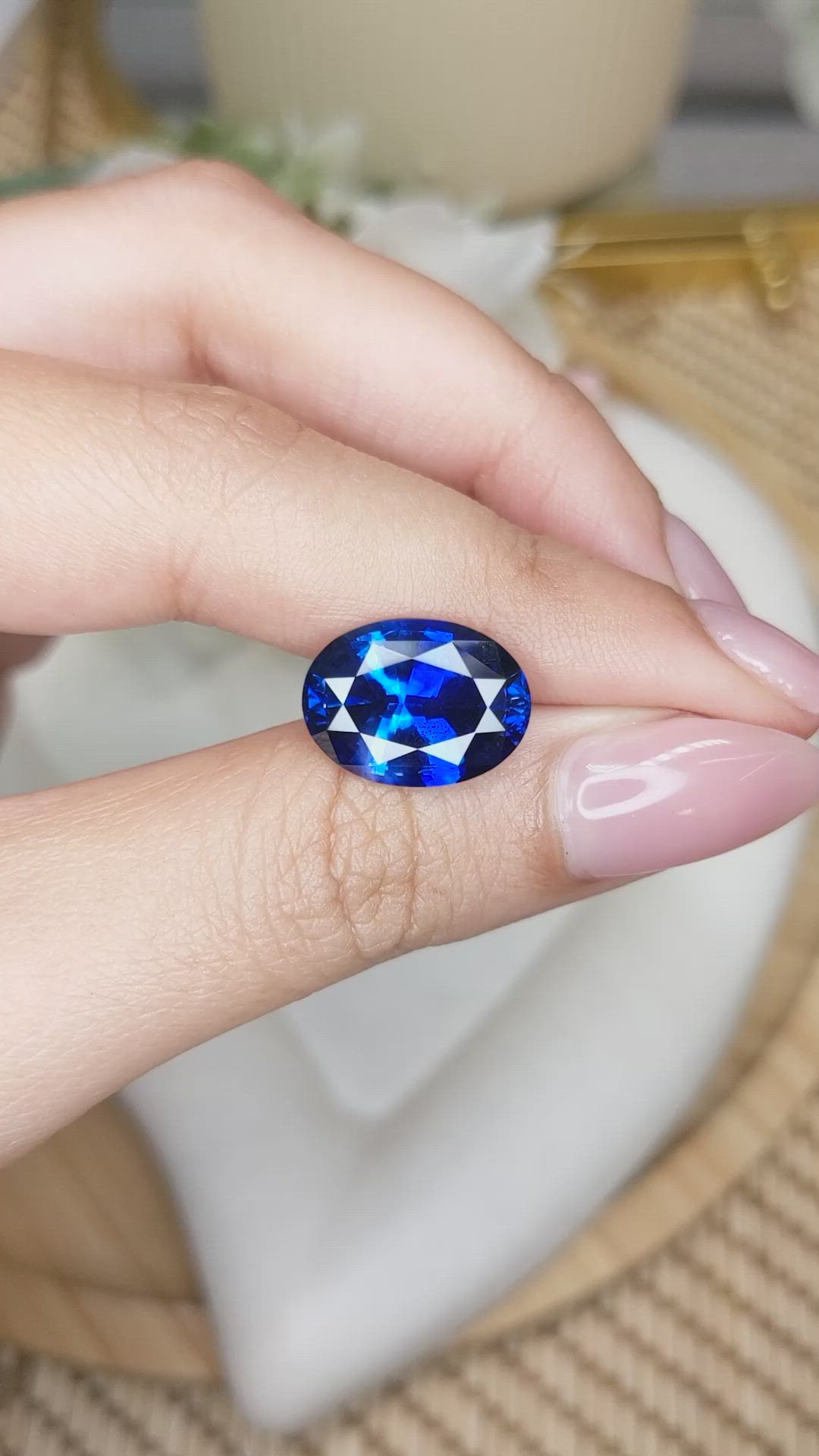 8.04 Ct. Blue Sapphire from Ceylon (Sri Lanka) Size Video