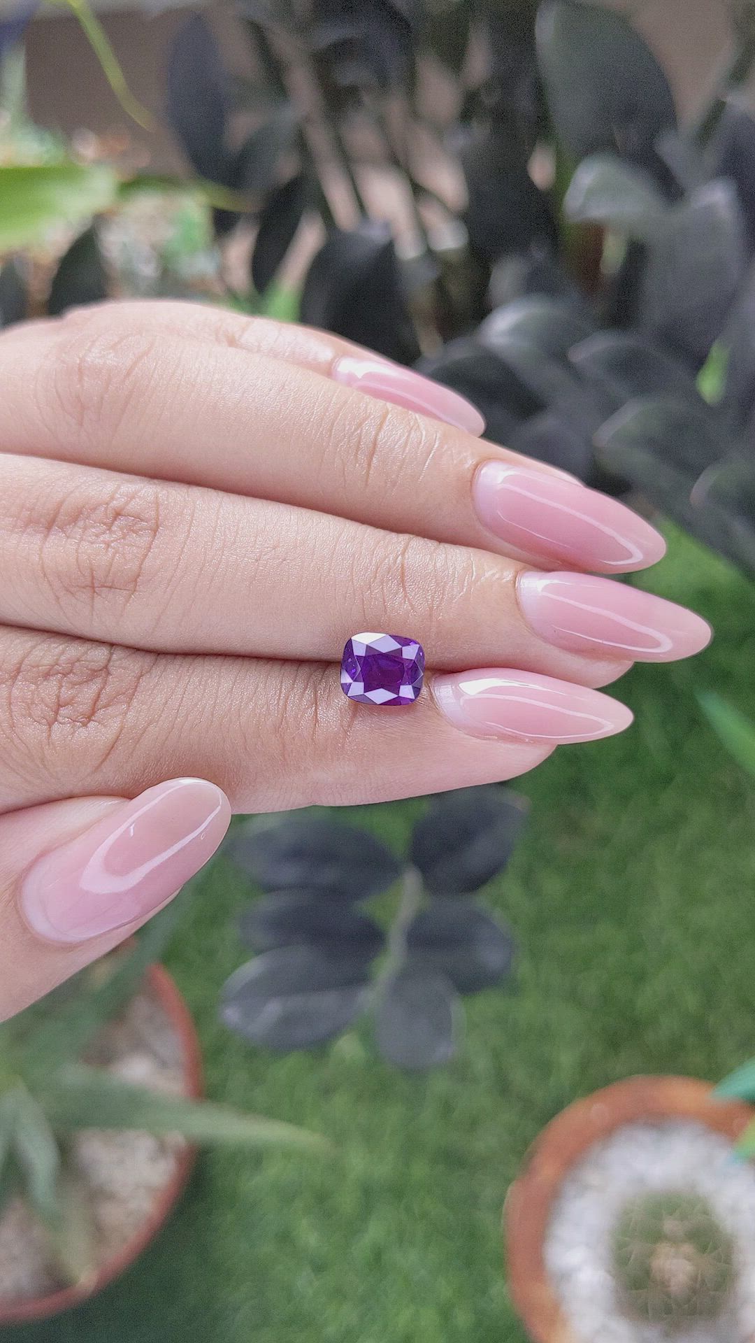 2.51 Ct. Purple Sapphire from Ceylon (Sri Lanka) Size Video