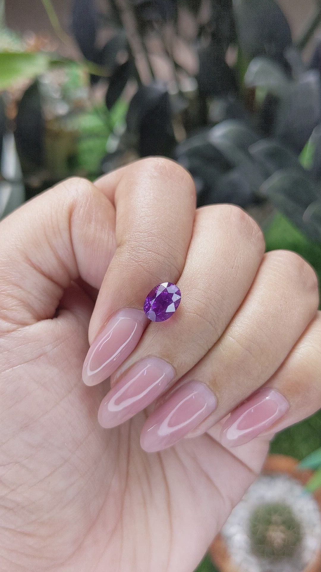 2.48 Ct. Pinkish Purple Sapphire from Ceylon (Sri Lanka) Size Video
