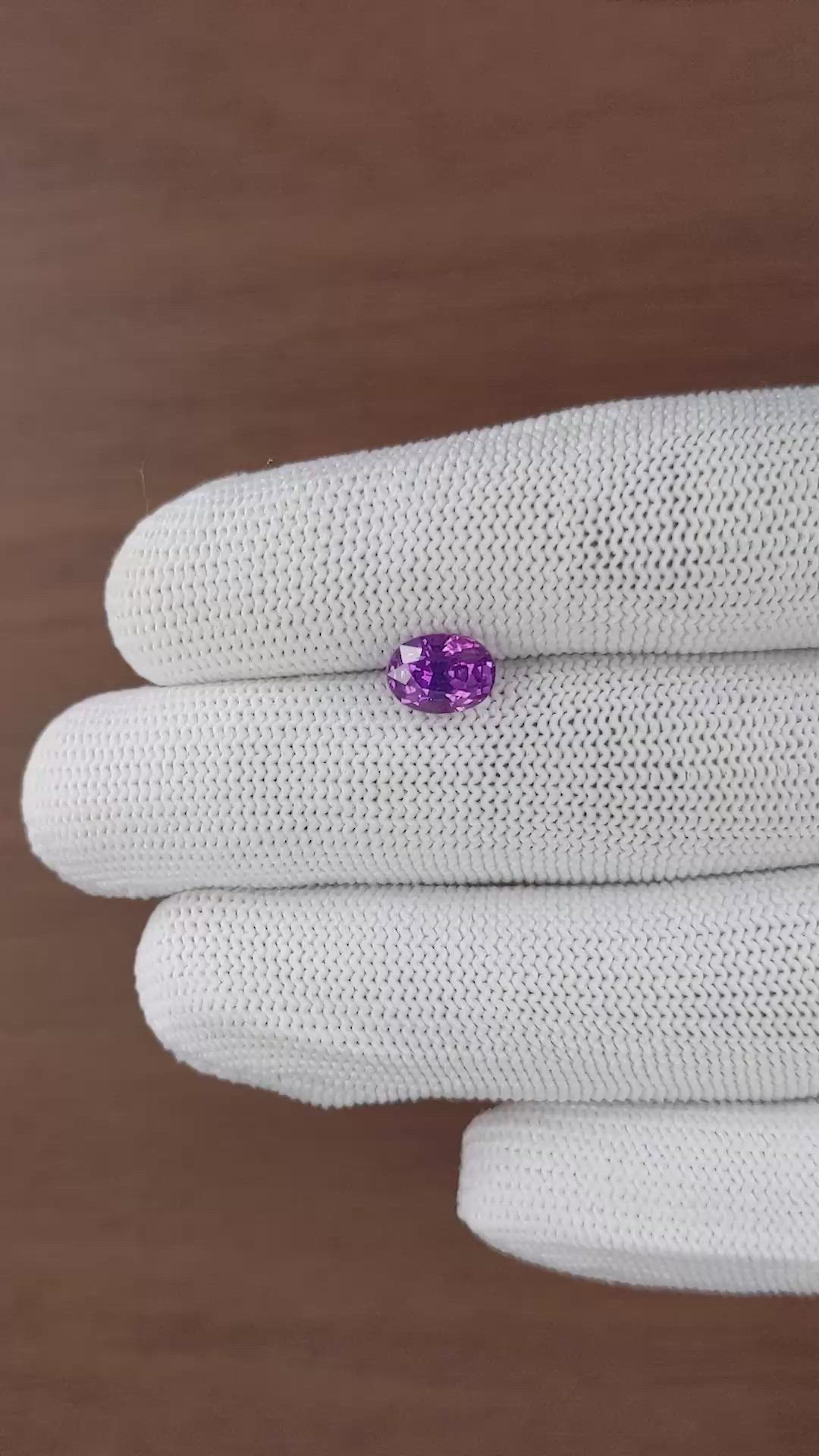 2.48 Ct. Pinkish Purple Sapphire from Ceylon (Sri Lanka) Size Video