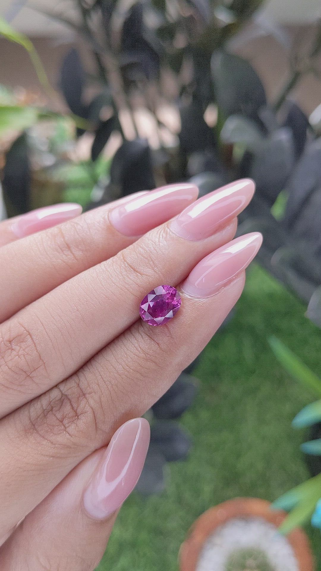 2.09 Ct. Purplish Pink Sapphire from Ceylon (Sri Lanka) Size Video