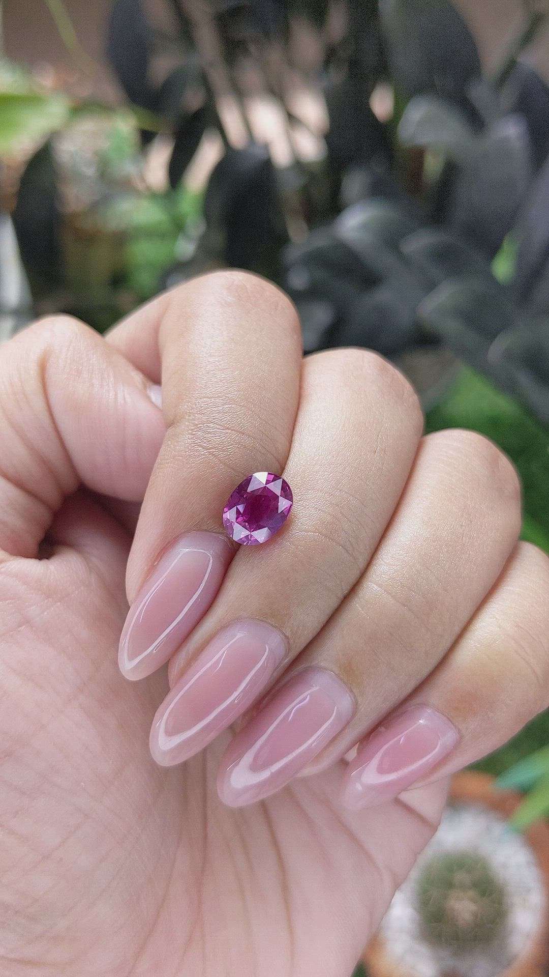 2.09 Ct. Purplish Pink Sapphire from Ceylon (Sri Lanka) Size Video