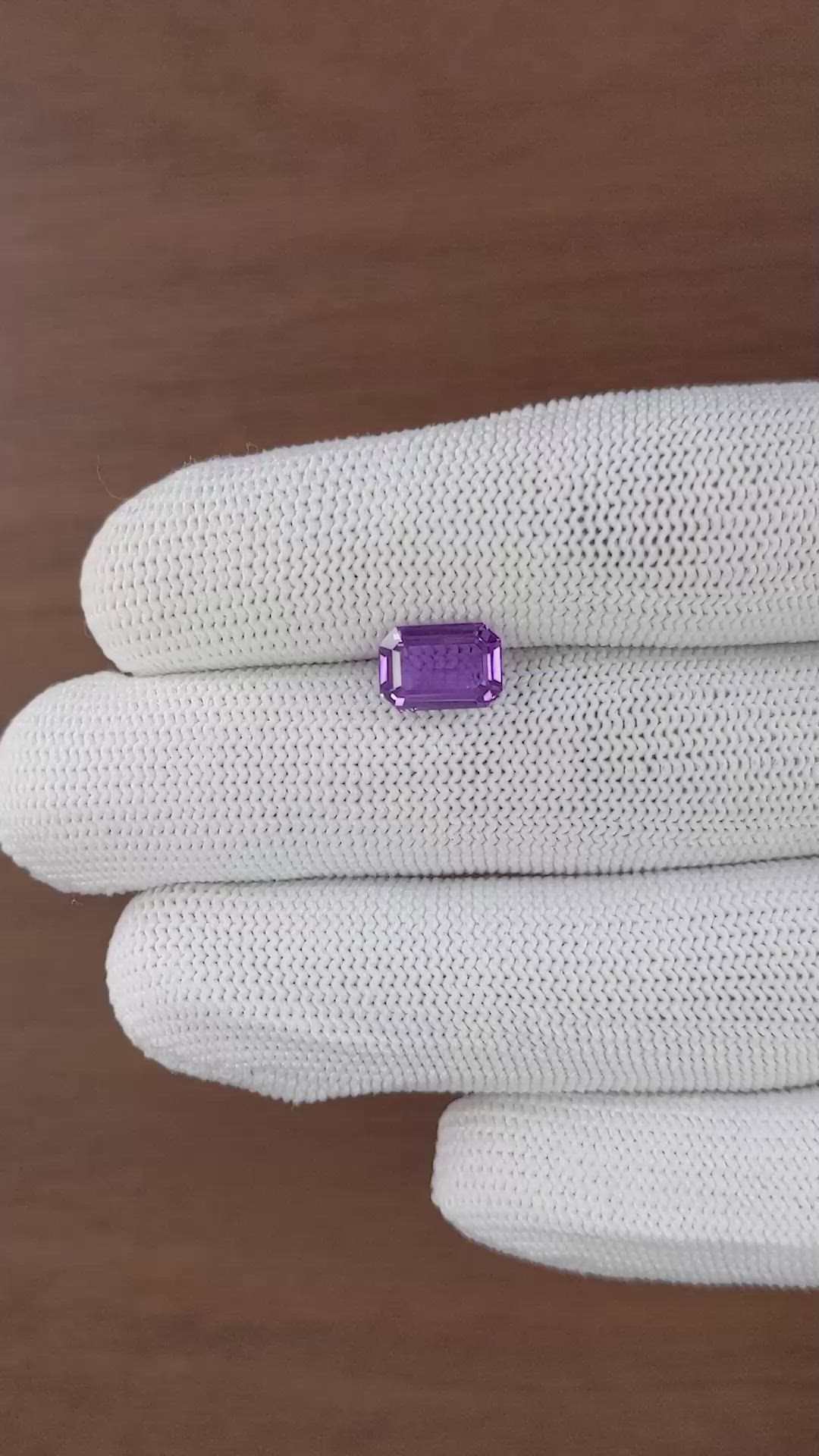 2.99 Ct. Purple Sapphire from Ceylon (Sri Lanka) Size Video