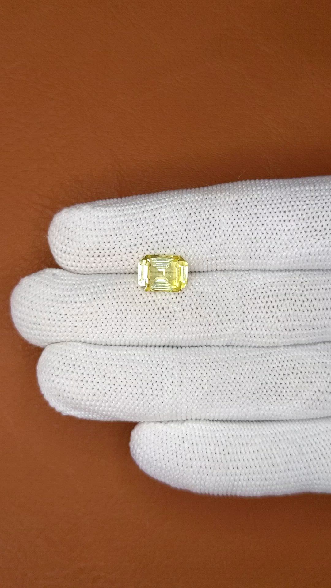 3.64 Ct. Yellow Sapphire from Ceylon (Sri Lanka) Size Video