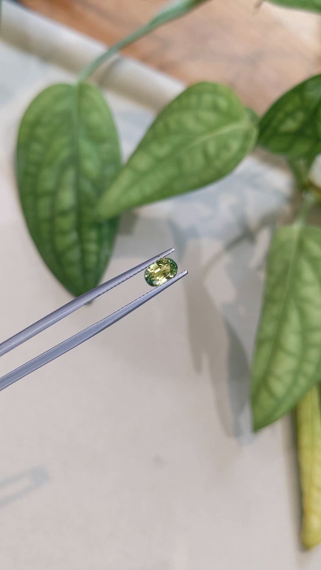 1.15 Ct. Greenish Yellow Sapphire from Madagascar Size Video