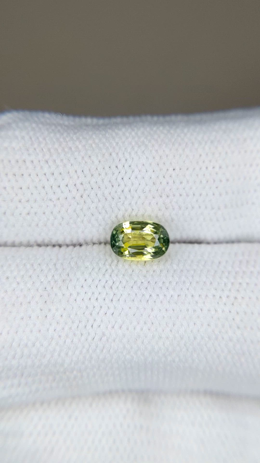 1.15 Ct. Greenish Yellow Sapphire from Madagascar Size Video