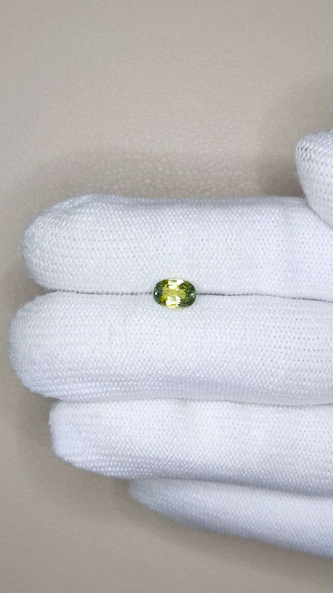 1.15 Ct. Greenish Yellow Sapphire from Madagascar Size Video