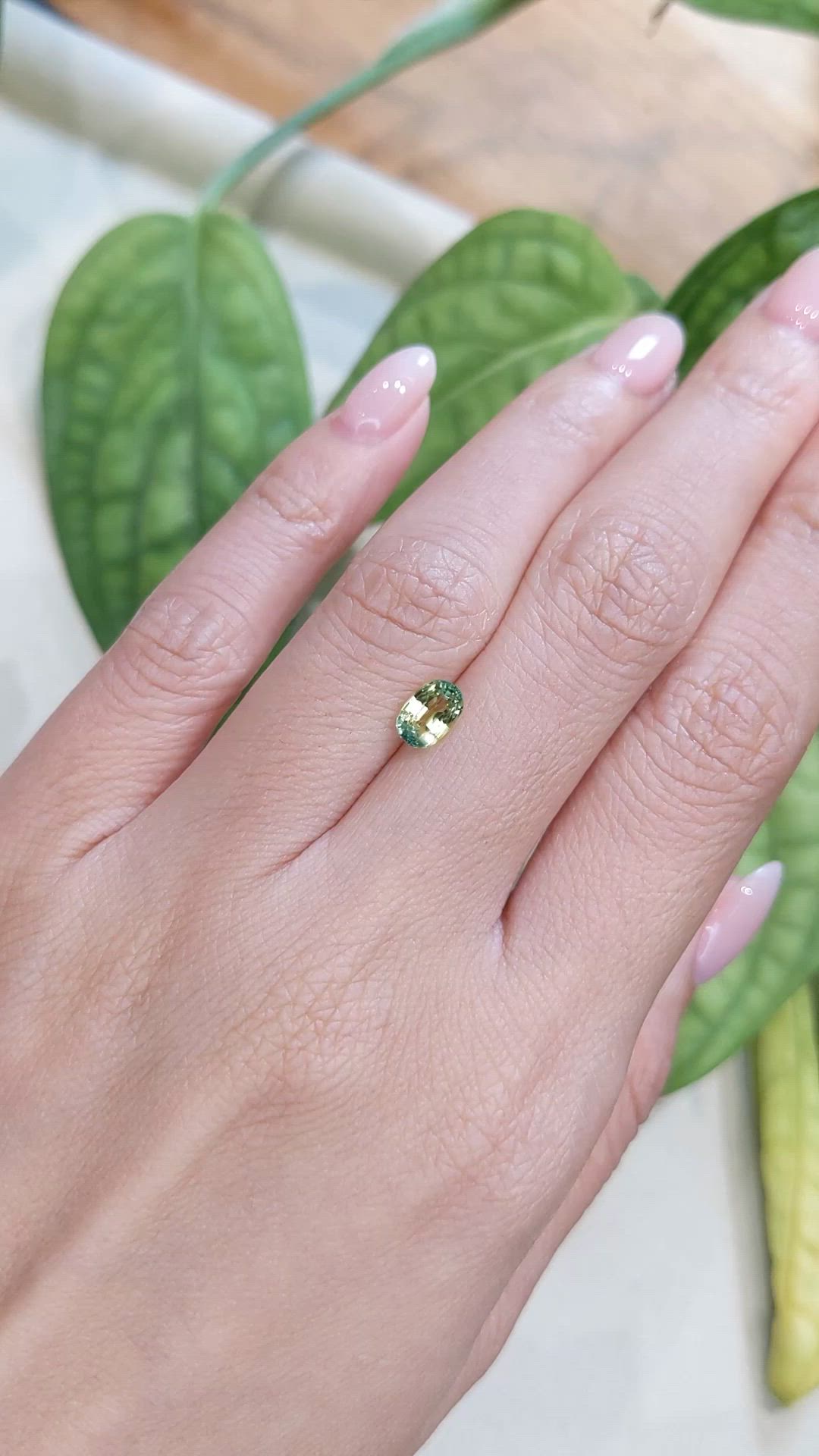 1.15 Ct. Greenish Yellow Sapphire from Madagascar Size Video