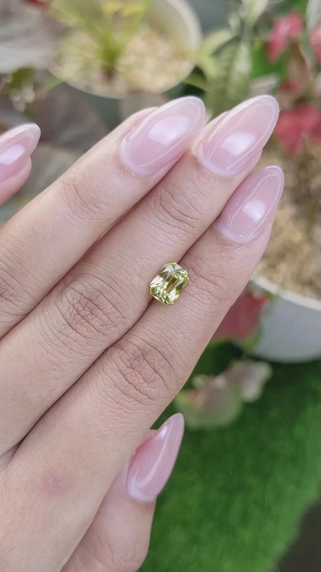 1.96 Ct. Greenish Yellow Sapphire from Ceylon (Sri Lanka) Size Video