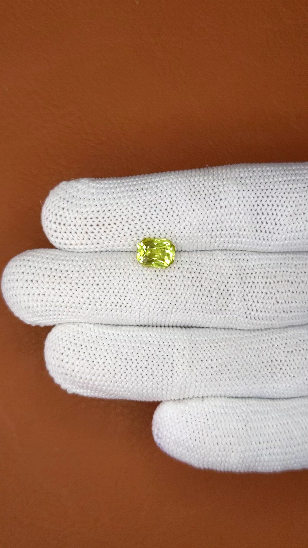 1.96 Ct. Greenish Yellow Sapphire from Ceylon (Sri Lanka) Size Video