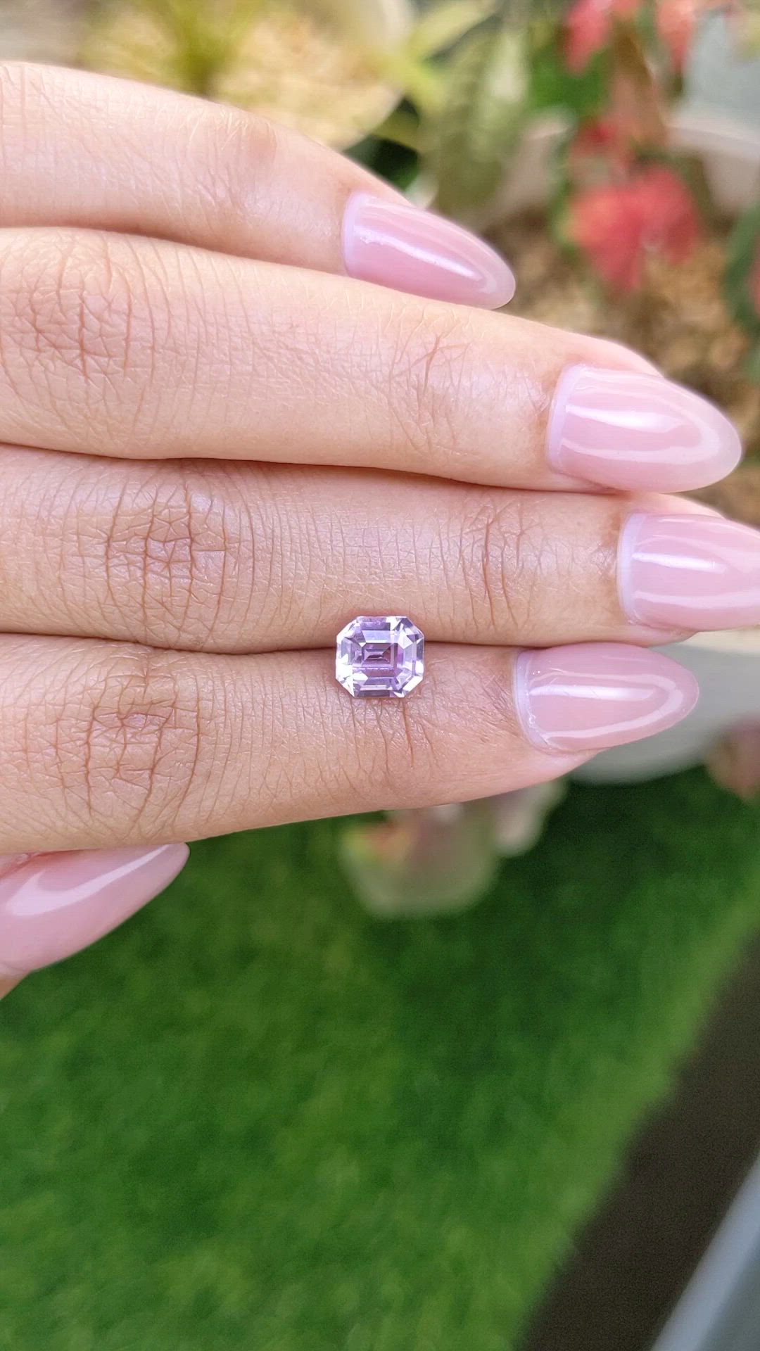 1.71 Ct. Pinkish Purple Sapphire from Ceylon (Sri Lanka) Size Video