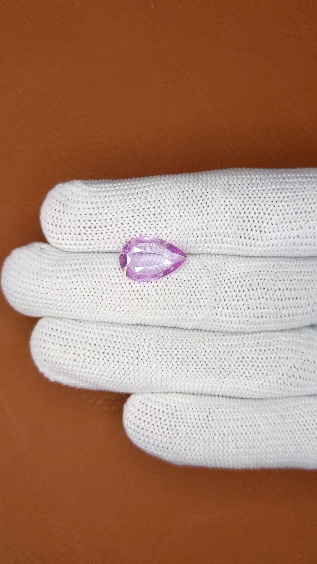 3.96 Ct. Purplish Pink Sapphire from Ceylon (Sri Lanka) Size Video
