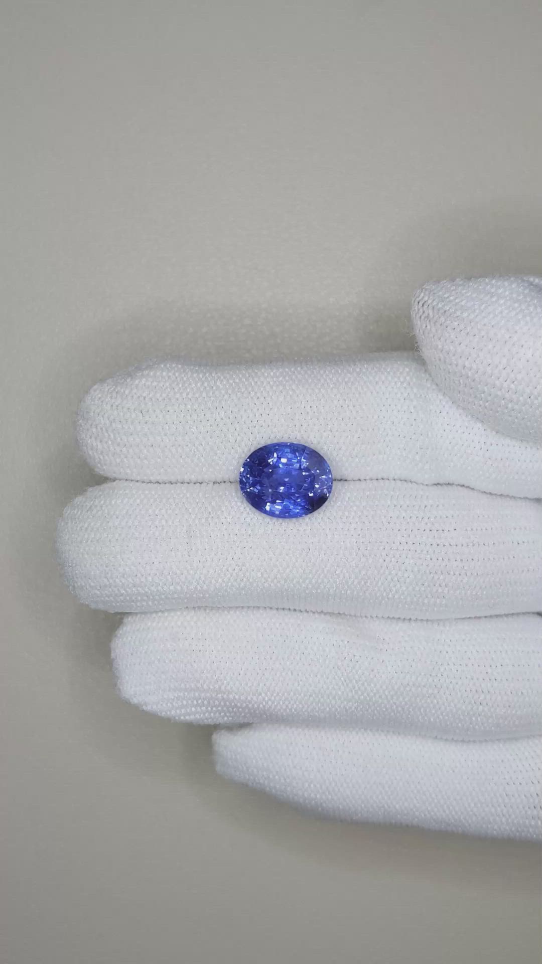 6.28 Ct. Blue Sapphire from Ceylon (Sri Lanka) Size Video