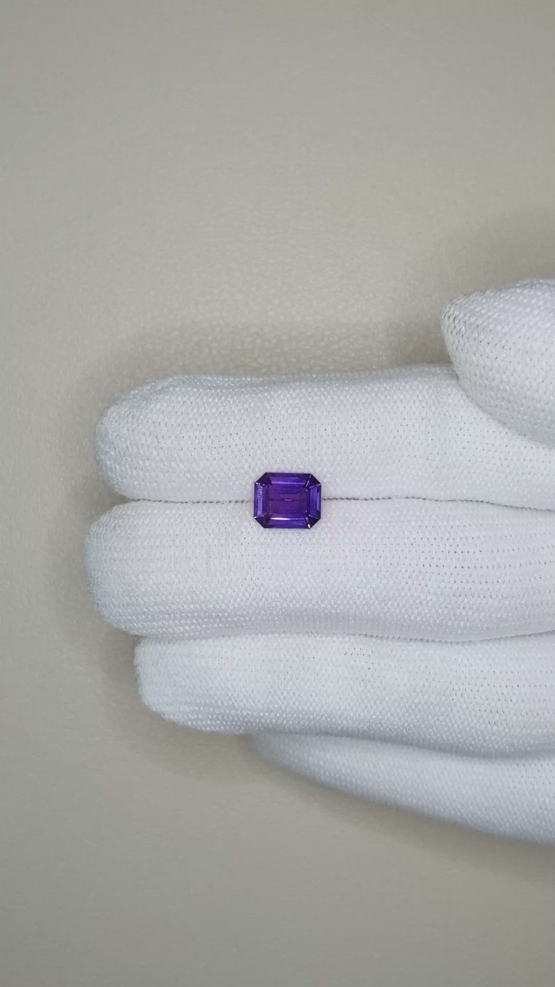 2.04 Ct. Purple Sapphire from Madagascar Size Video