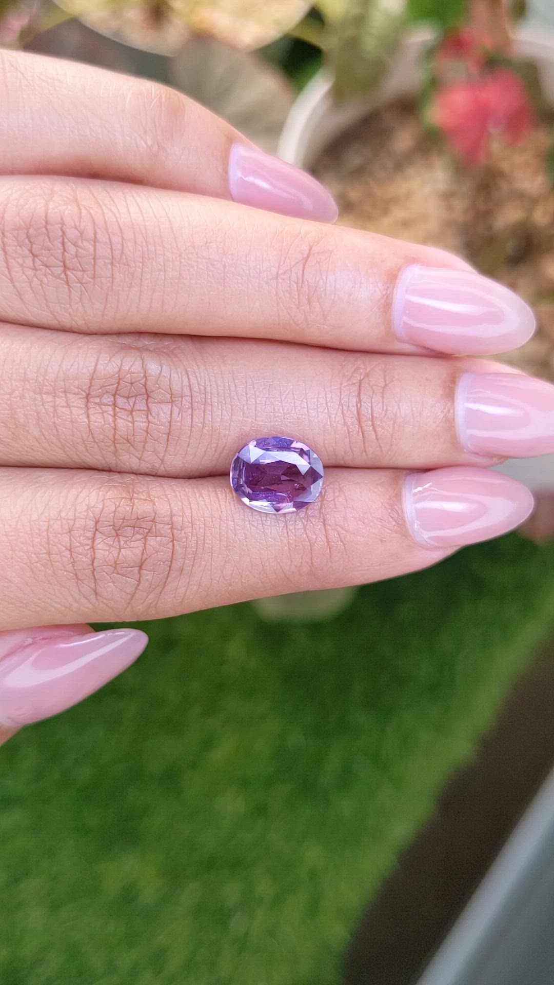 2.87 Ct. Purple Sapphire from Ceylon (Sri Lanka) Size Video