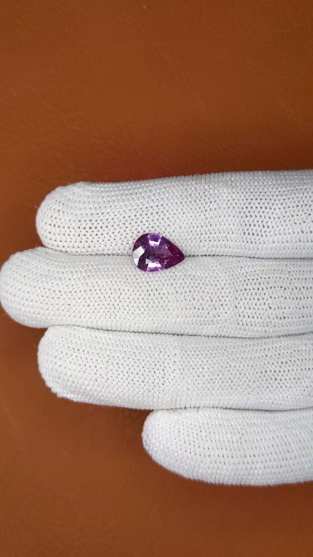 2.36 Ct. Pinkish Purple Sapphire from Ceylon (Sri Lanka) Size Video
