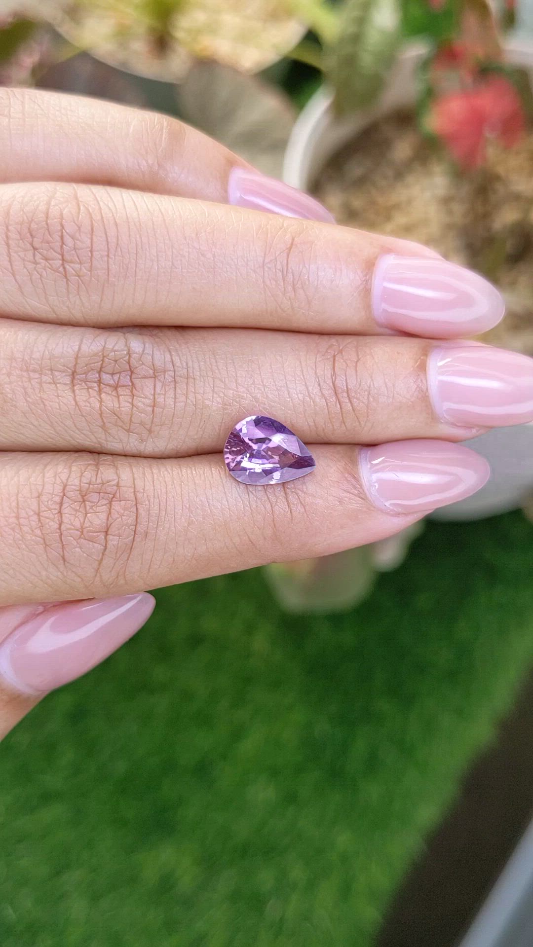 2.36 Ct. Pinkish Purple Sapphire from Ceylon (Sri Lanka) Size Video
