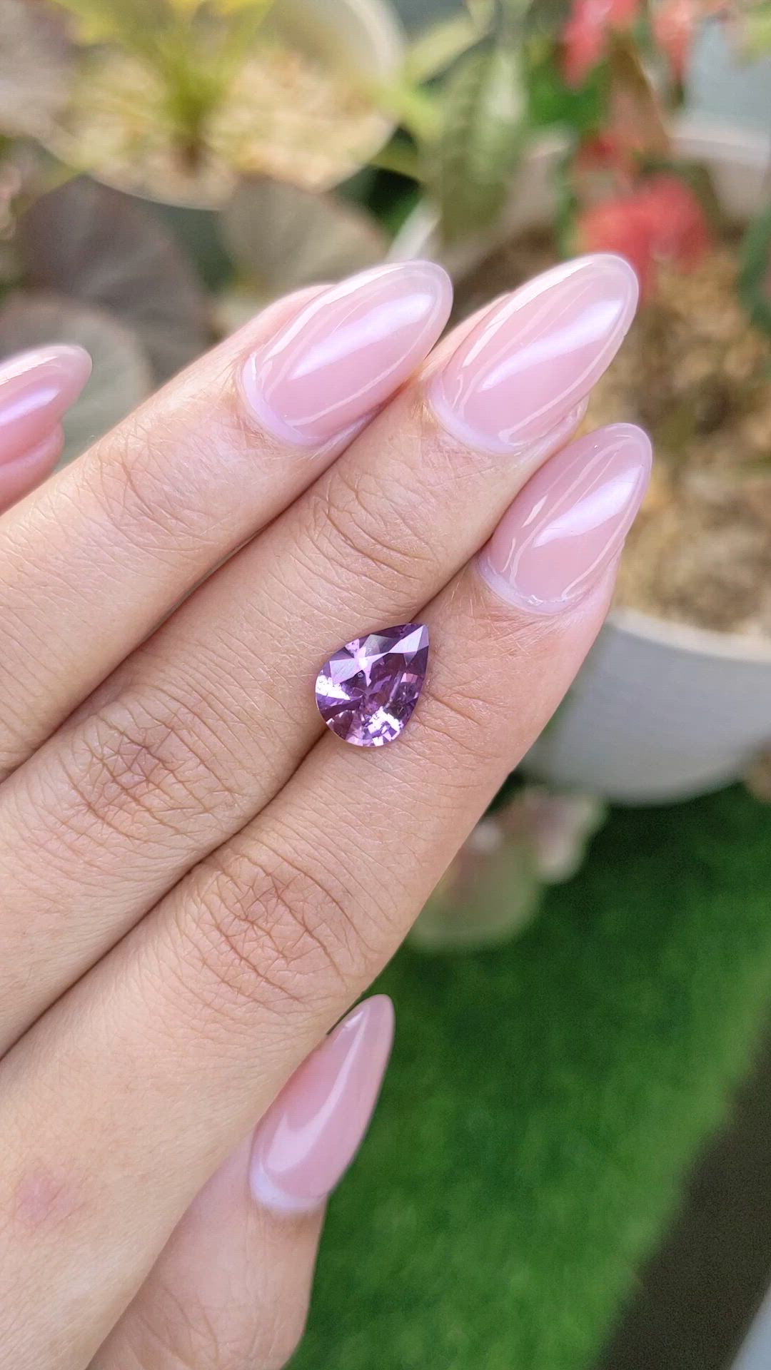 2.36 Ct. Pinkish Purple Sapphire from Ceylon (Sri Lanka) Size Video