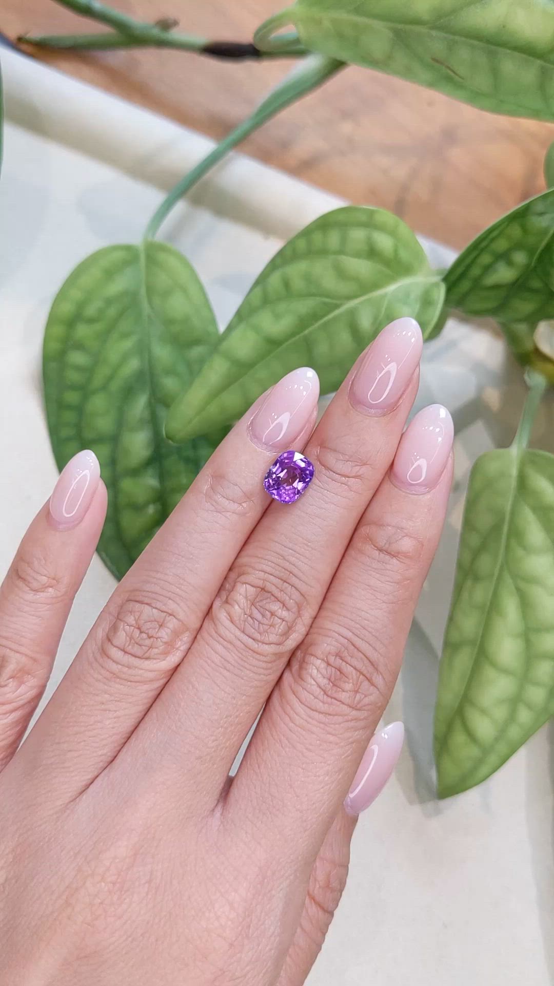 3.19 Ct. Purple Sapphire from Ceylon (Sri Lanka) Size Video