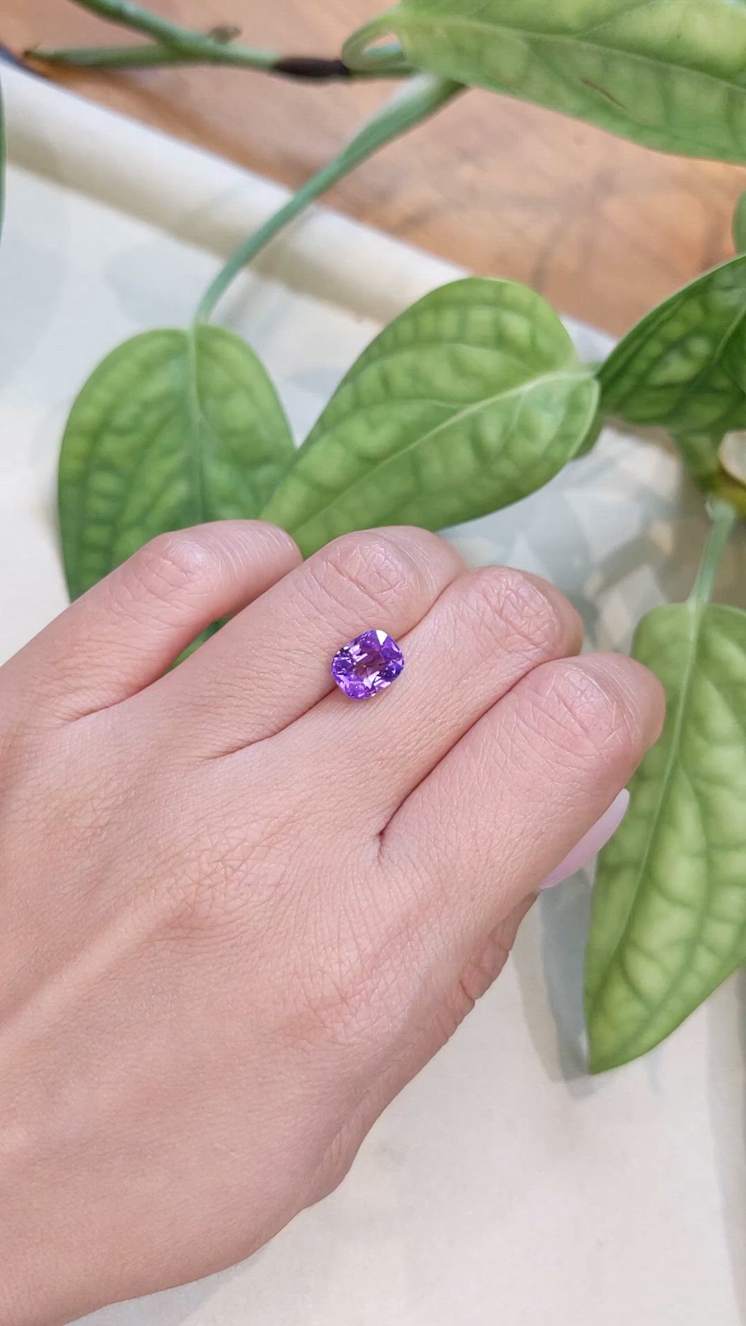 3.19 Ct. Purple Sapphire from Ceylon (Sri Lanka) Size Video