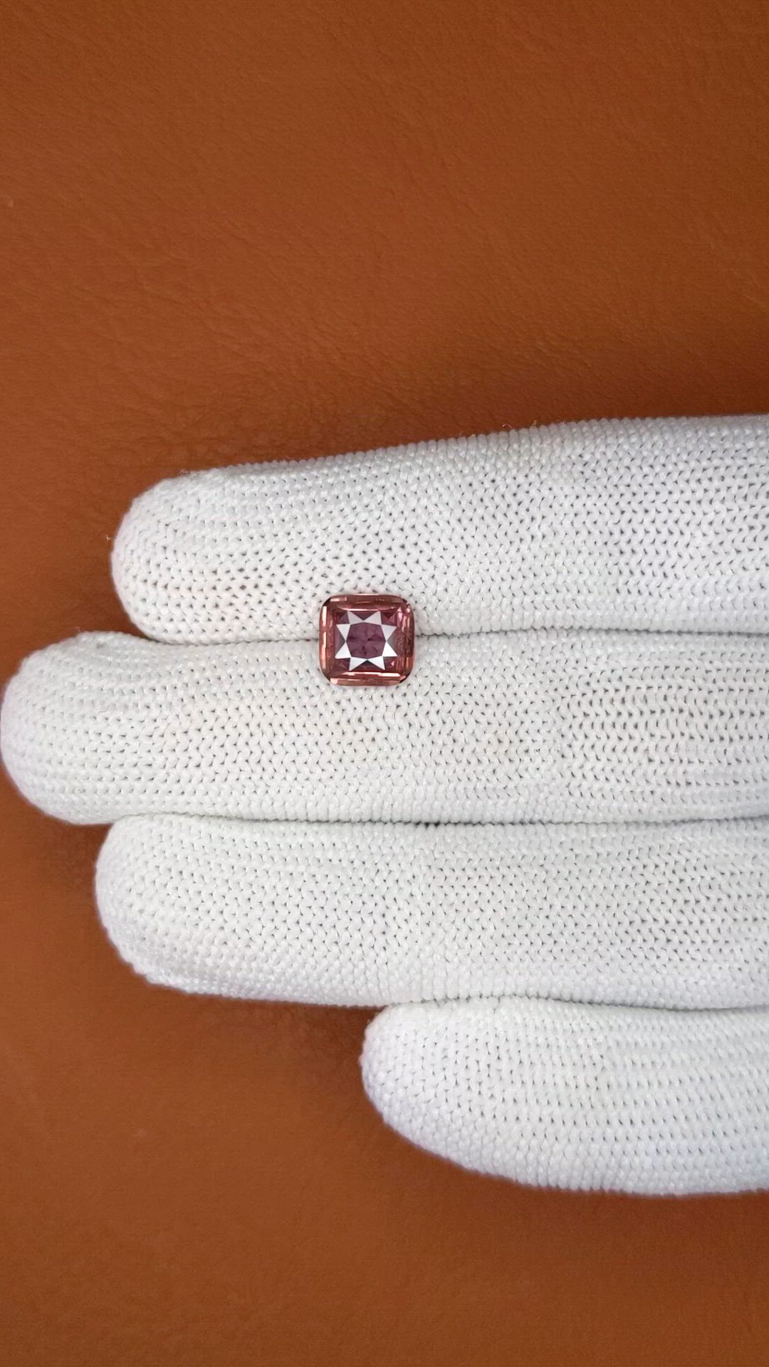 2.22 Ct. Pinkish Brown Sapphire from Ceylon (Sri Lanka) Size Video