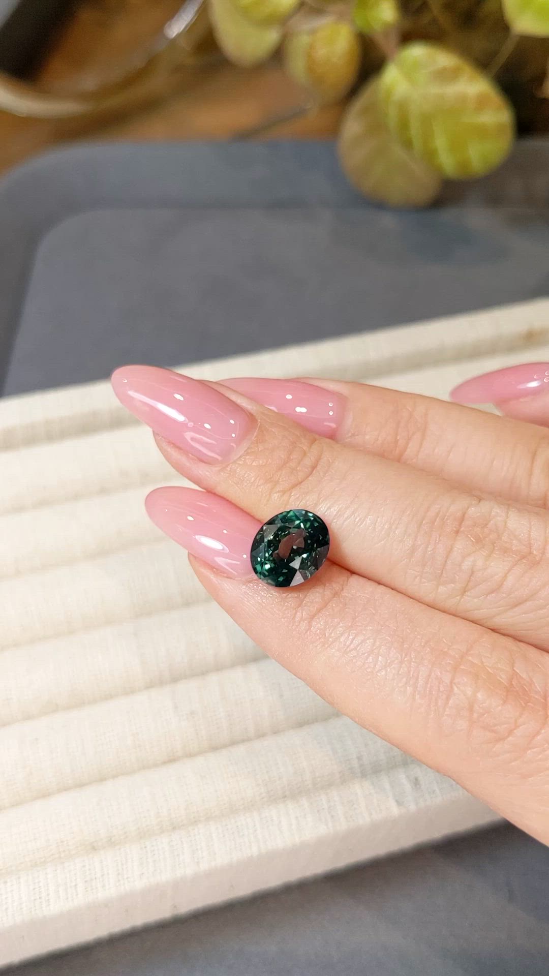 5.02 Ct. Bluish Green Sapphire from Madagascar Size Video