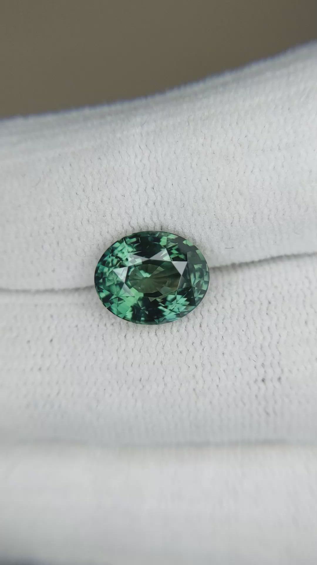 5.02 Ct. Bluish Green Sapphire from Madagascar Size Video