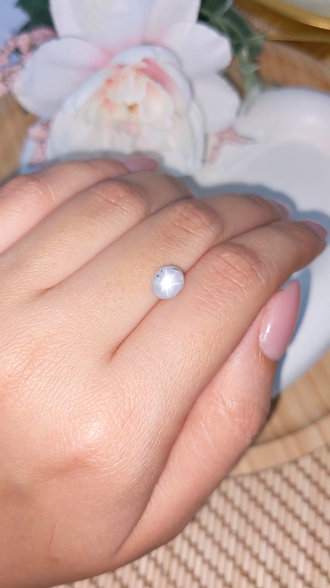 1.99 Ct. Bluish Grey Star Sapphire from Ceylon (Sri Lanka) Size Video