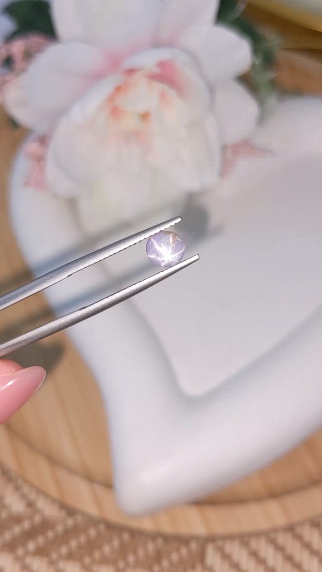 1.33 Ct. Purple Star Sapphire from Ceylon (Sri Lanka) Size Video