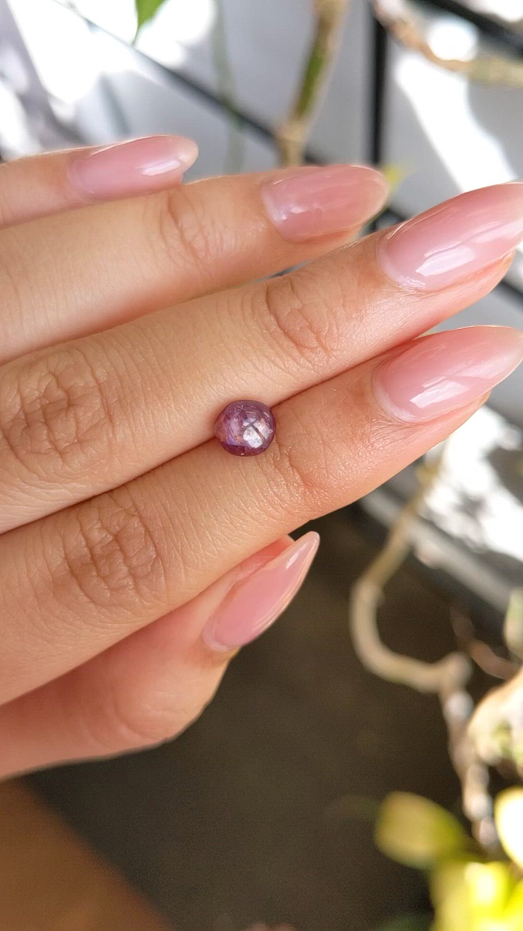 1.51 Ct. Pinkish Purple Star Sapphire from Ceylon (Sri Lanka) Size Video