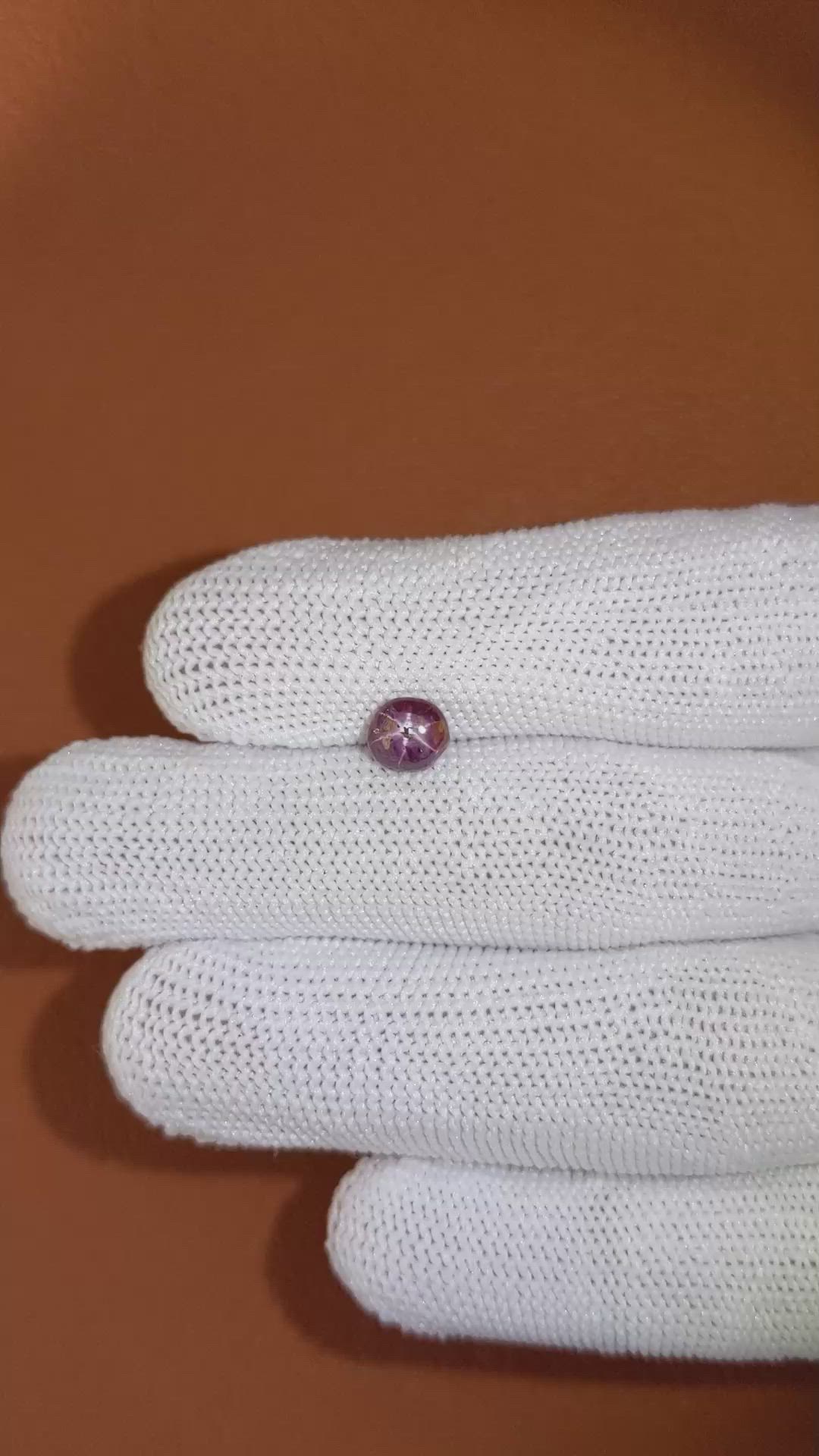 1.51 Ct. Pinkish Purple Star Sapphire from Ceylon (Sri Lanka) Size Video