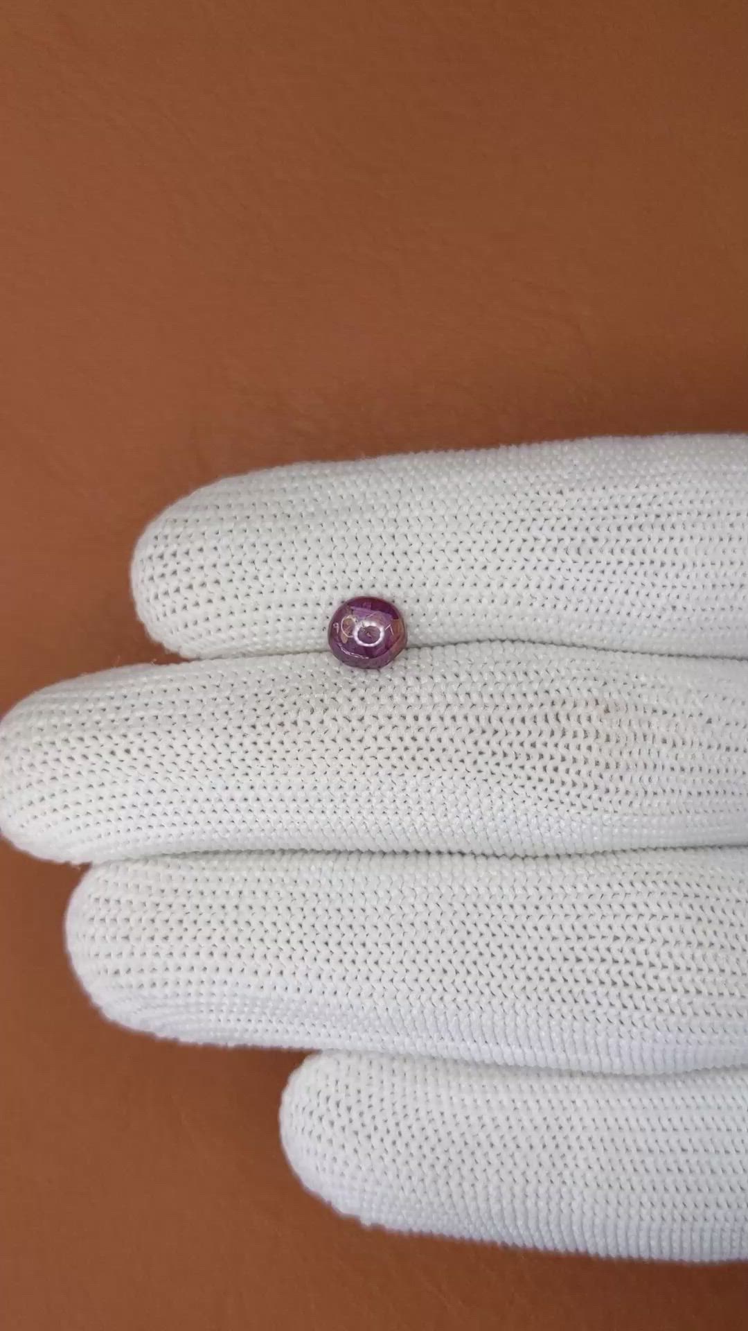 1.51 Ct. Pinkish Purple Star Sapphire from Ceylon (Sri Lanka) Size Video