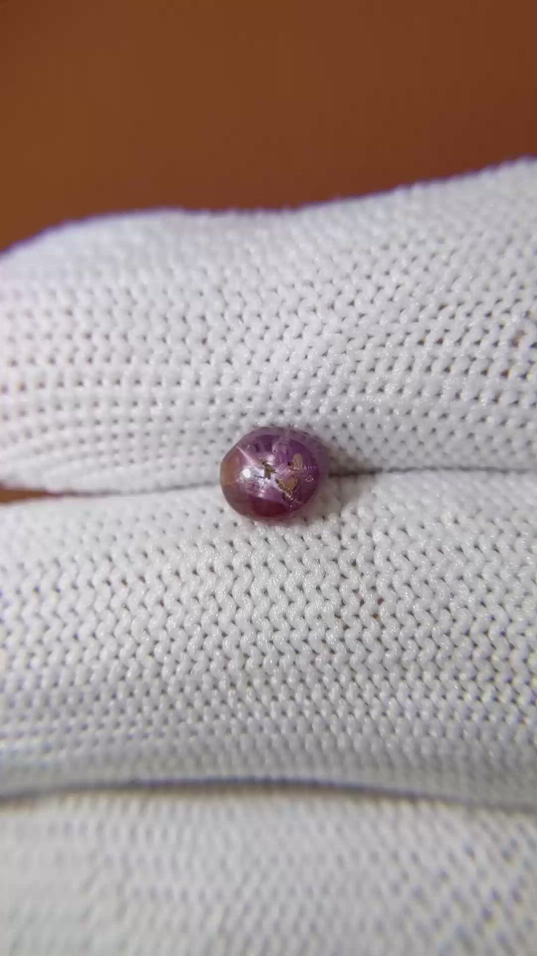 1.51 Ct. Pinkish Purple Star Sapphire from Ceylon (Sri Lanka) Size Video