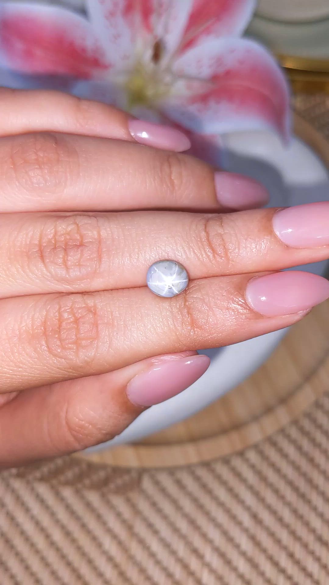 2.95 Ct. Bluish Grey Star Sapphire from Ceylon (Sri Lanka) Size Video