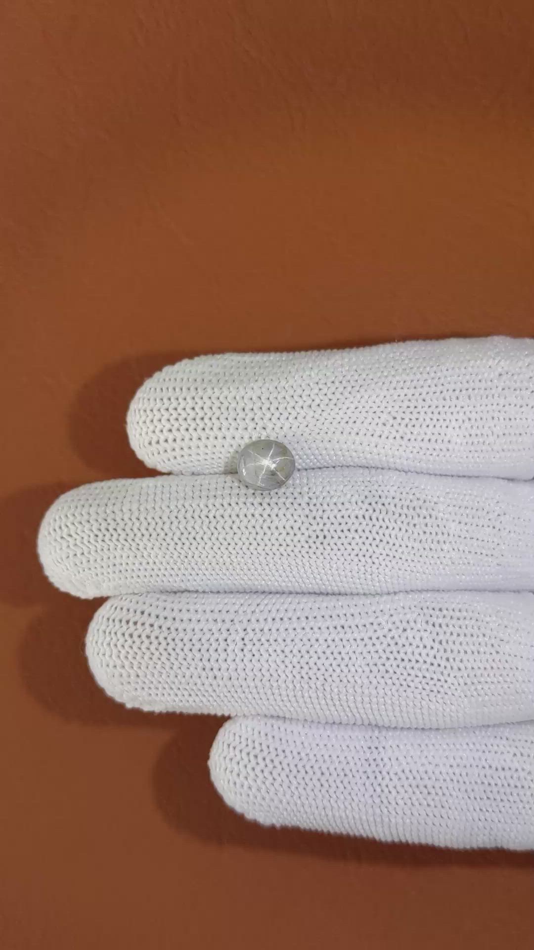 2.95 Ct. Bluish Grey Star Sapphire from Ceylon (Sri Lanka) Size Video