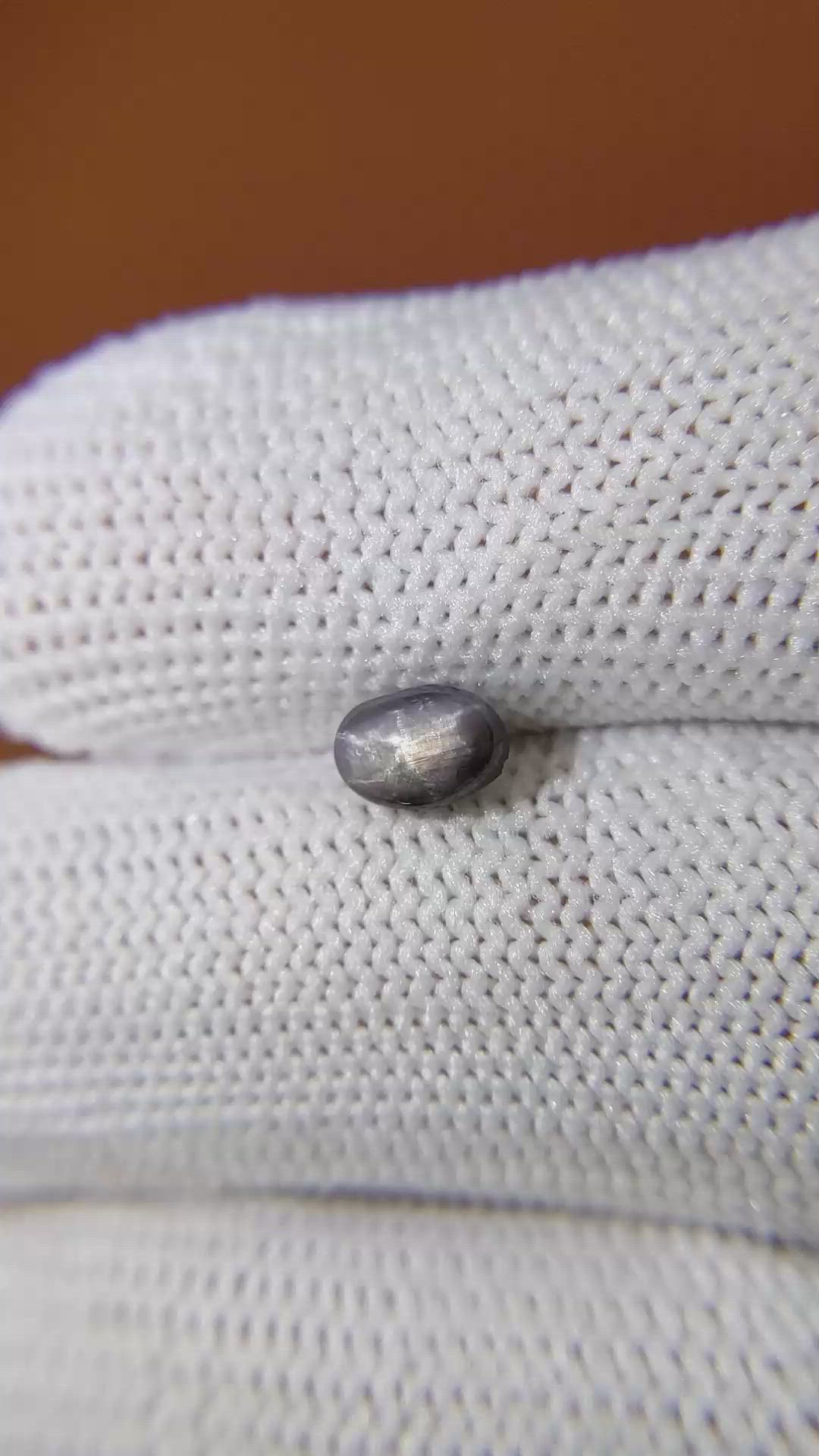 1.15 Ct. Bluish Grey Star Sapphire from Ceylon (Sri Lanka) Size Video