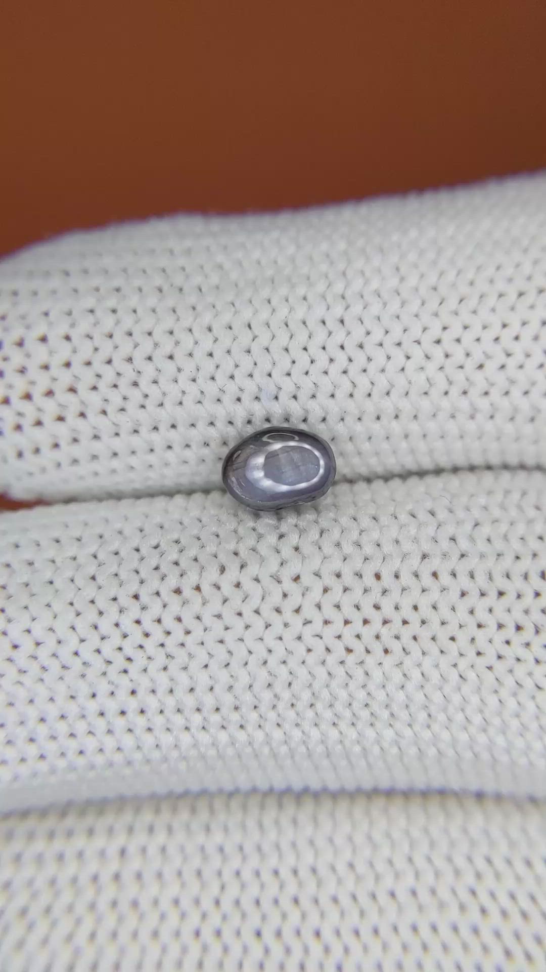 1.15 Ct. Bluish Grey Star Sapphire from Ceylon (Sri Lanka) Size Video