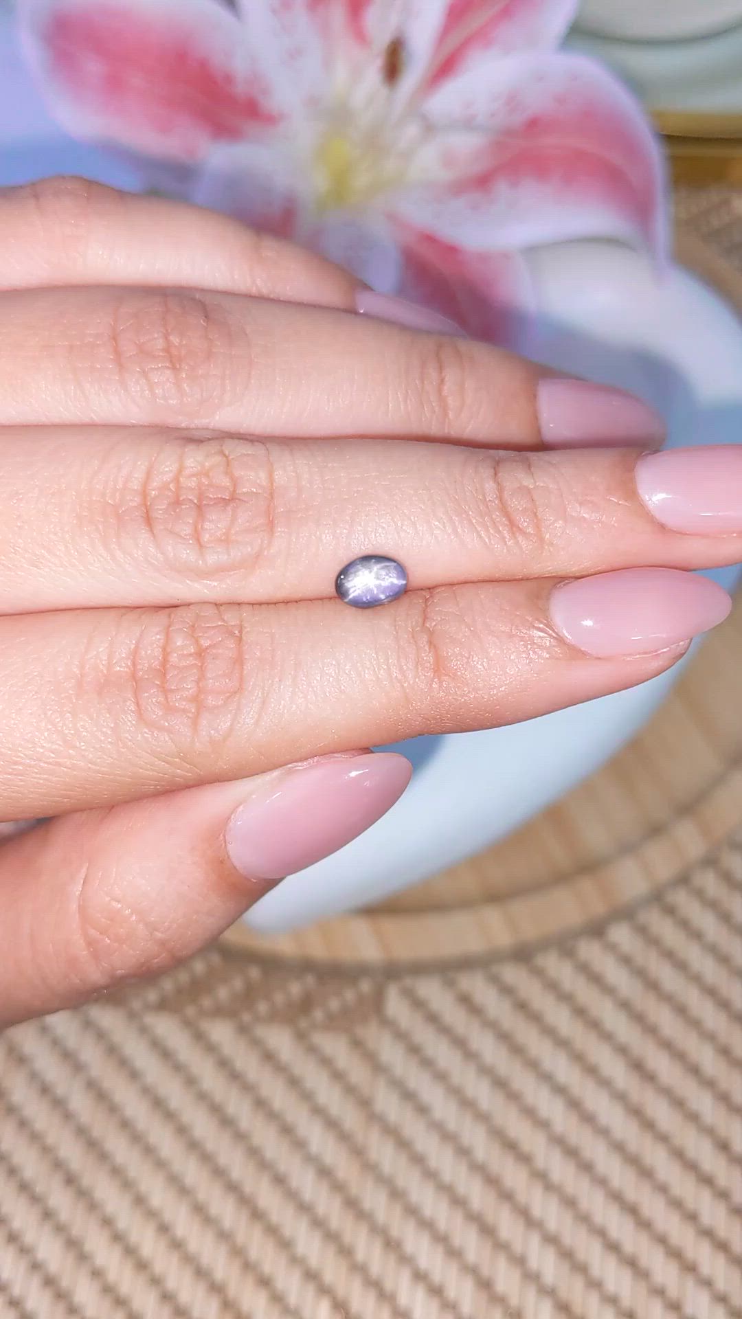 1.15 Ct. Bluish Grey Star Sapphire from Ceylon (Sri Lanka) Size Video
