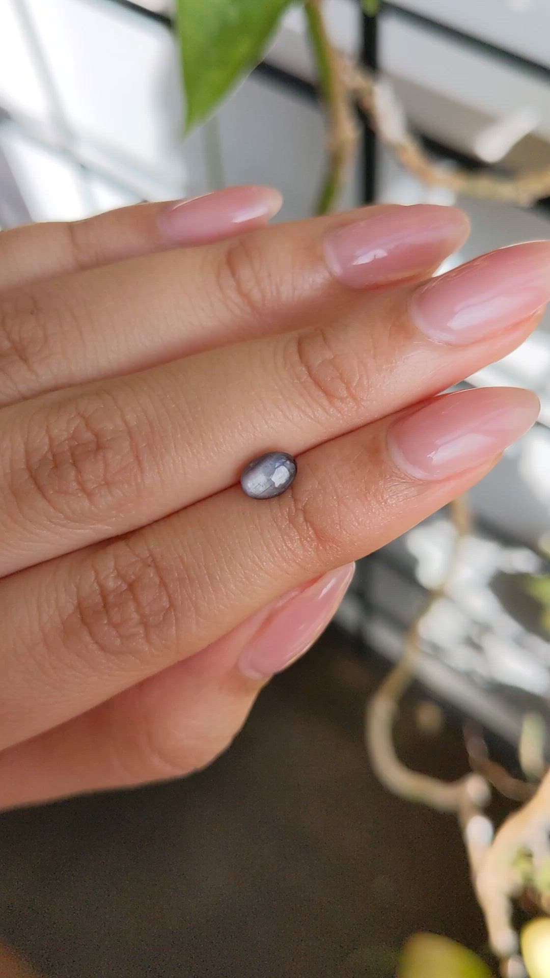 1.15 Ct. Bluish Grey Star Sapphire from Ceylon (Sri Lanka) Size Video