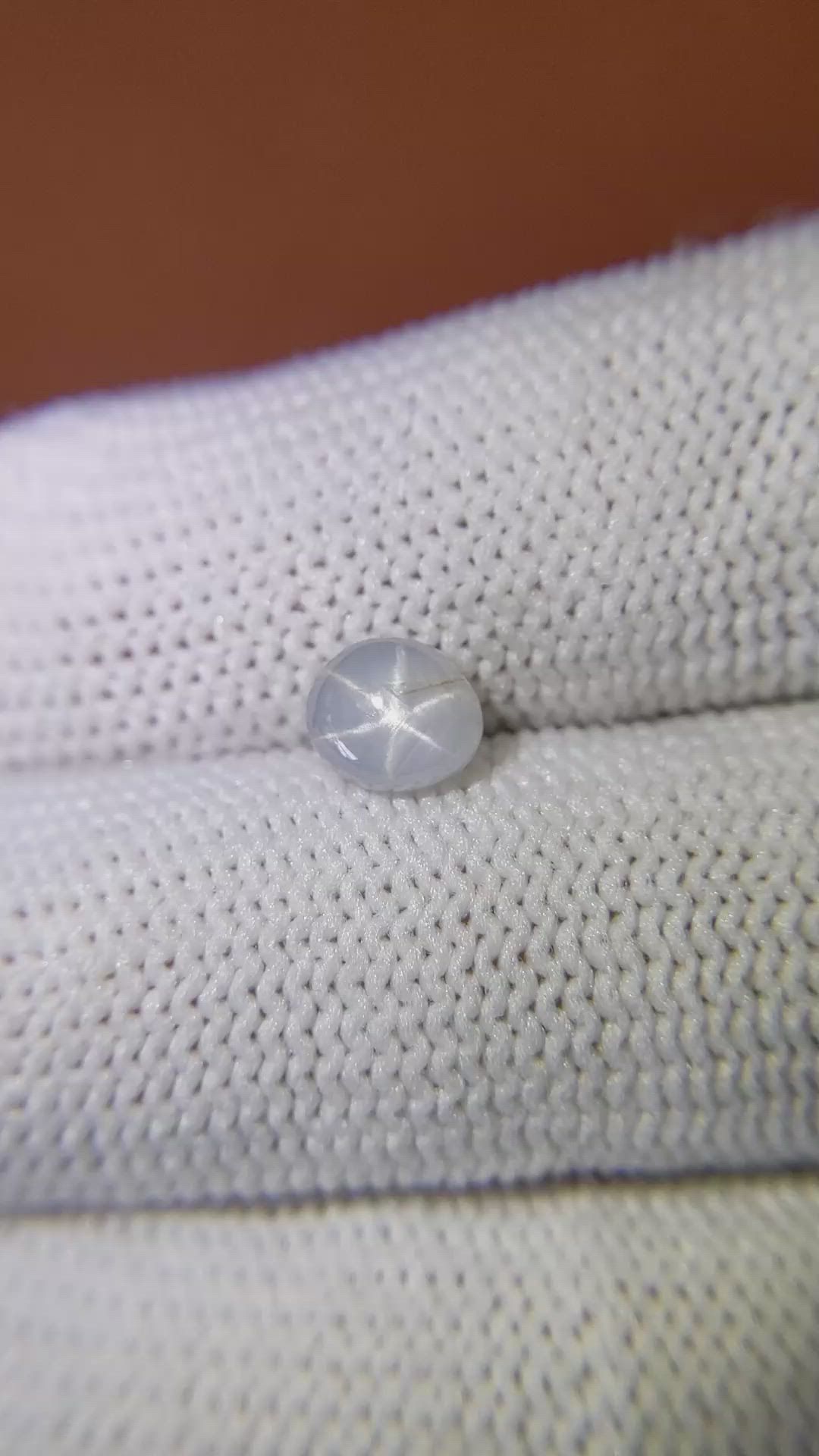 1.51 Ct. Bluish Grey Cabochon Star Sapphire from Ceylon (Sri Lanka) Size Video