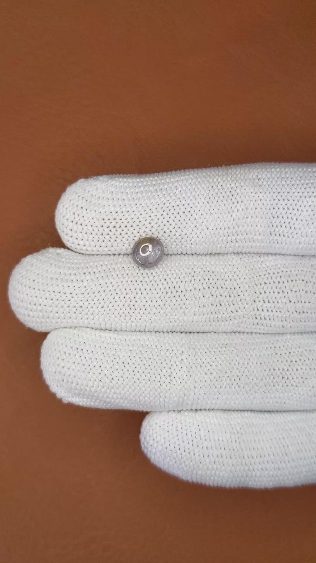 1.68 Ct. Bluish Grey Star Sapphire from Ceylon (Sri Lanka) Size Video