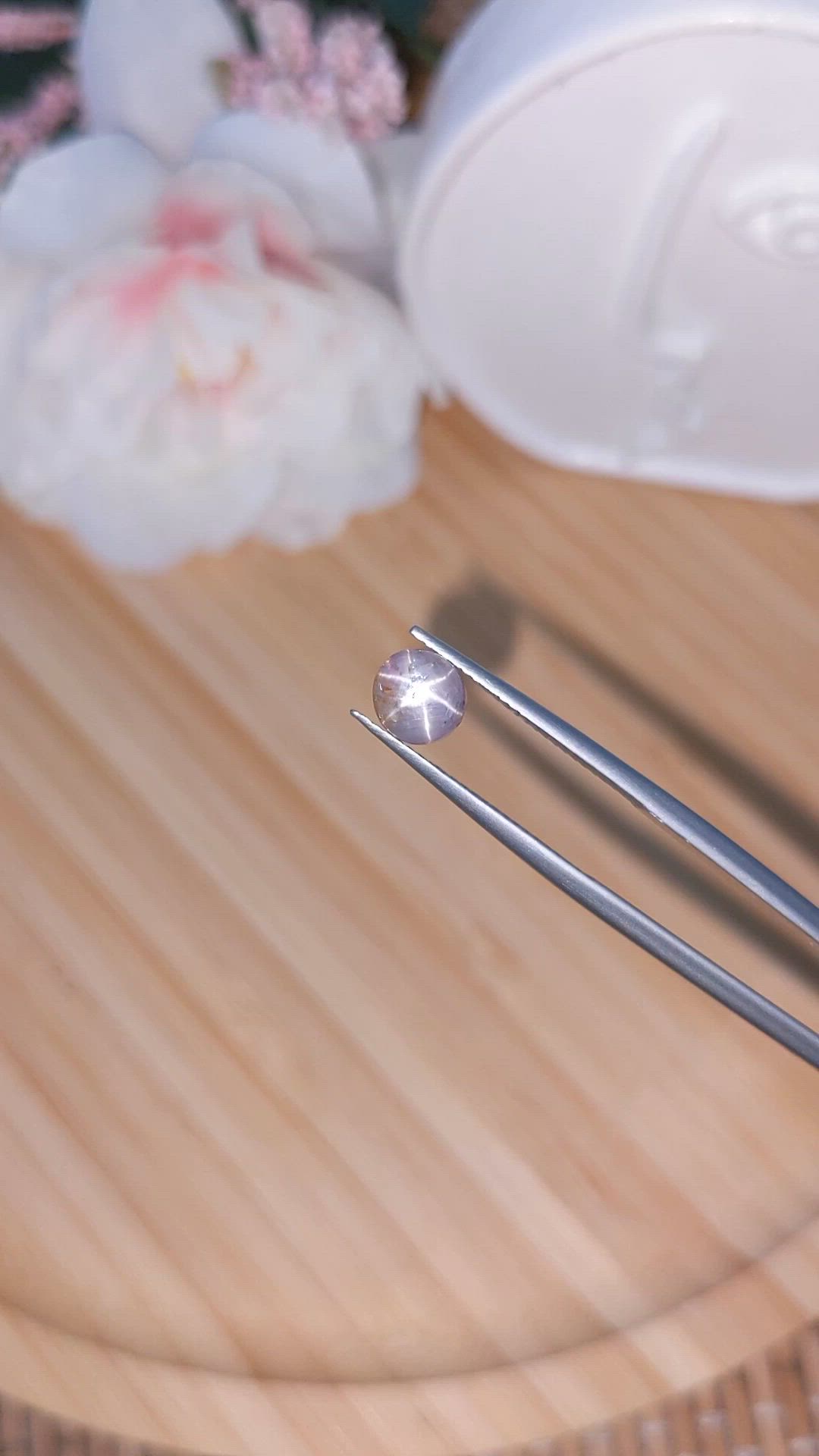 1.68 Ct. Bluish Grey Star Sapphire from Ceylon (Sri Lanka) Size Video