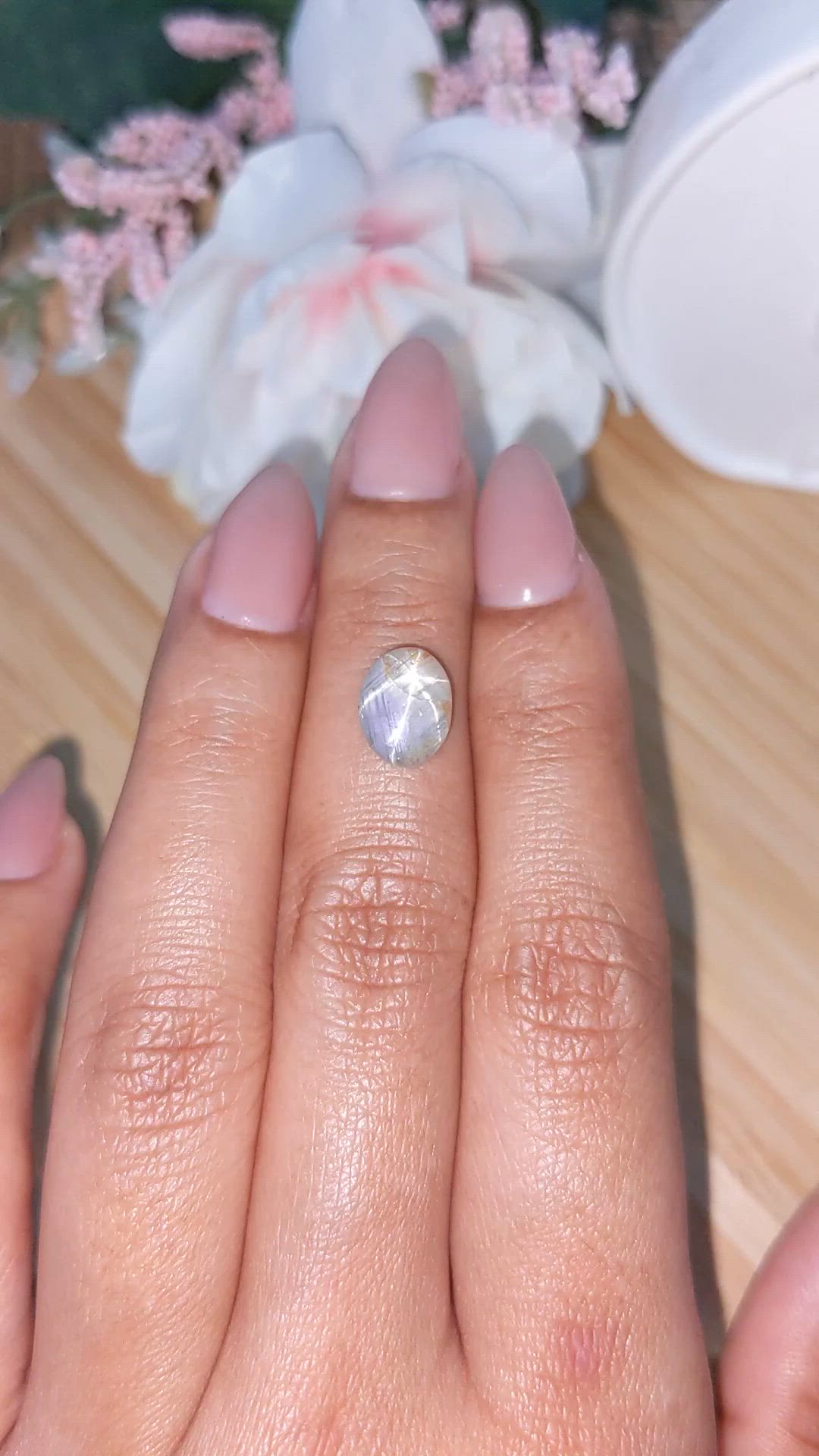 2.69 Ct. Grey Star Sapphire from Ceylon (Sri Lanka) Size Video