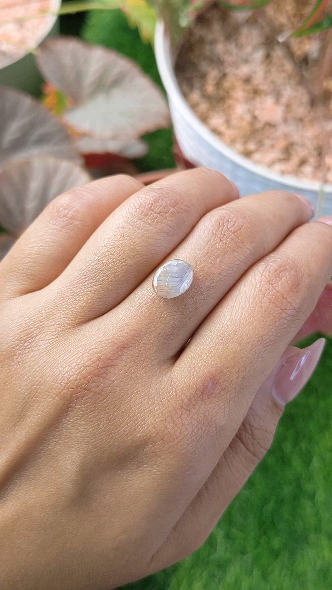 2.69 Ct. Grey Star Sapphire from Ceylon (Sri Lanka) Size Video